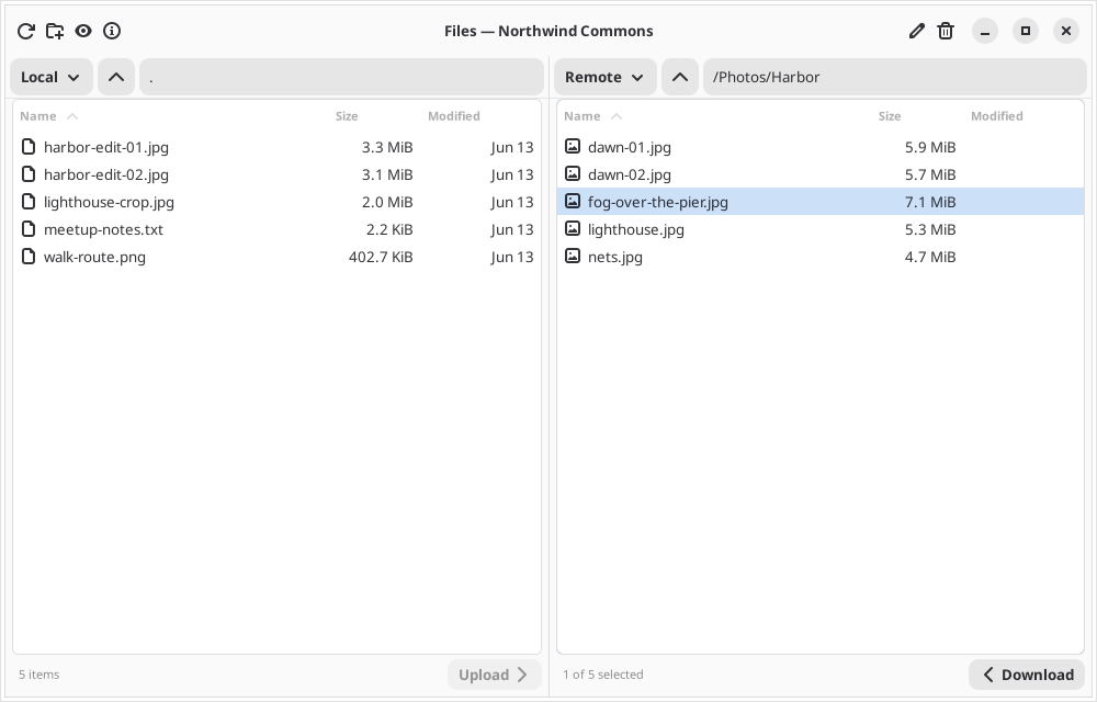 Browsing a server's files